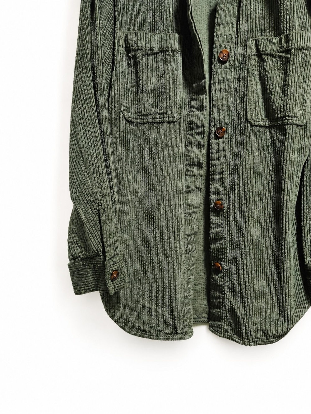 Aritzia Babaton Oversized Green Corduroy Shacket Size S - Picture 3 of 5